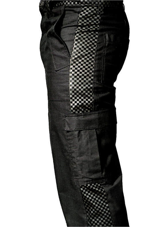 Black Checkered Cargo pants